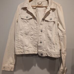 We The Free Oversized Women's Cream Denim Jacket Large